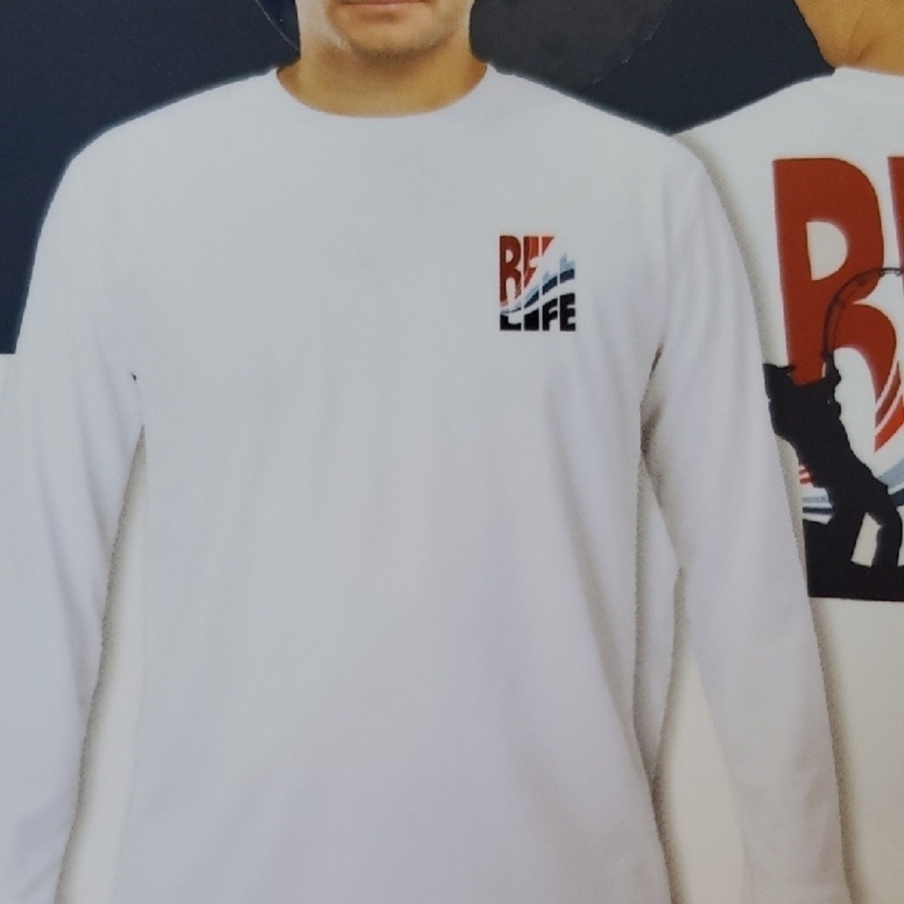 Reel Life Long Sleeve Shirt - White, Red, Blue - Picture 7 of 8